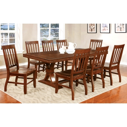 Foster Transitional Dark Oak Dining Table with 1x18 Leaf Model CM3437T-TABLE by Furniture of America
