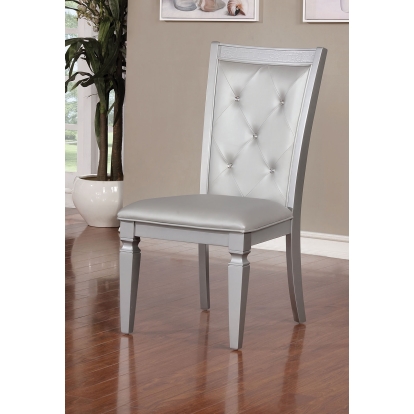 Alena Transitional Silver Side Chair (Set of 2) Model CM3452SC-2PK by Furniture of America