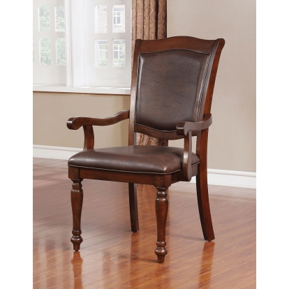 Sylvana Traditional Brown Cherry/Espresso Arm Chair (Set of 2) Model CM3453AC-2PK by Furniture of America