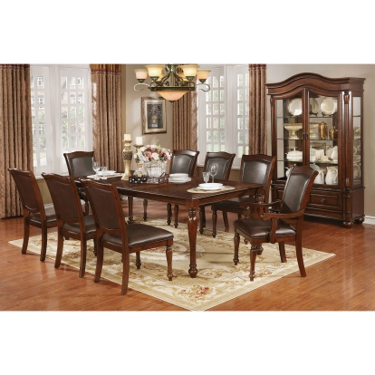 Sylvana Traditional Brown Cherry/Espresso 7 Piece Dining Table Set (Includes 2 Arm Chairs & 4 Side Chairs) Model CM3453T-7PC by Furniture of America