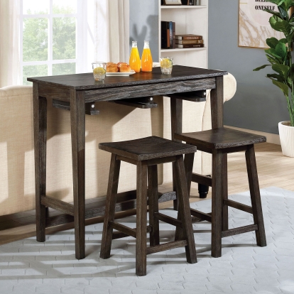 Elinor Transitional Gray 3 Piece Bar Table Set Model CM3475GY-PT-3PK by Furniture of America