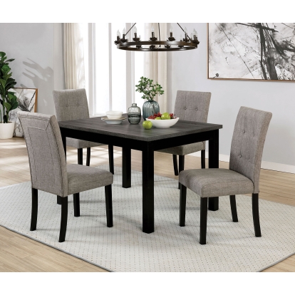 Delemont Transitional Black/Gray 5 Piece Dining Table Set Model CM3480T-5PK by Furniture of America