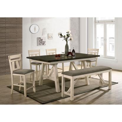 Jamestown Rustic Ivory/Gray Counter Height Chair (Set of 2) Model CM3487PC-2PK by Furniture of America