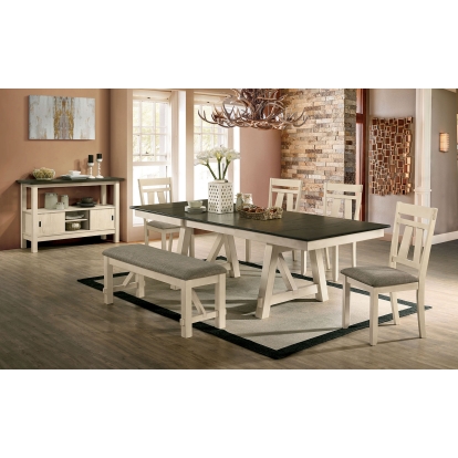 Jamestown Rustic Ivory/Gray Side Chair (Set of 2) Model CM3487SC-2PK by Furniture of America