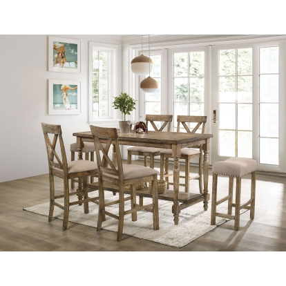 Plankinton Rustic Oak/Brown Counter Height Chair (Set of 2) Model CM3492PC-2PK by Furniture of America