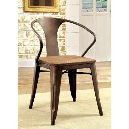 Cooper Industrial Dark Bronze/Dark Oak Side Chair (Set of 2) Model CM3529SC-2PK by Furniture of America