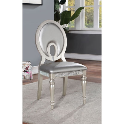 Cathalina Transitional Silver Side Chair (Set of 2) Model CM3541SV-SC-2PK by Furniture of America