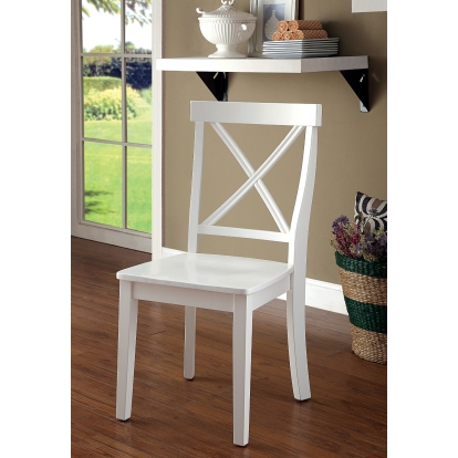 Penelope Transitional White Side Chair (Set of 2) Model CM3546SC-2PK by Furniture of America
