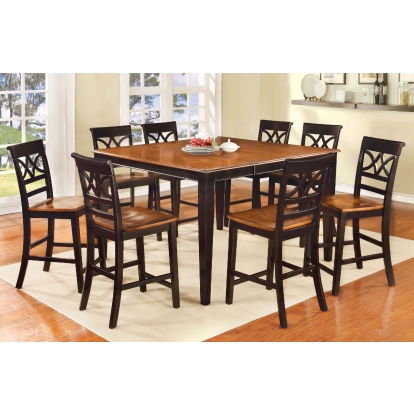 Torrington Transitional Black/Cherry 7 Piece Counter Height Dining Table Set Model CM3552BC-PT-7PC by Furniture of America
