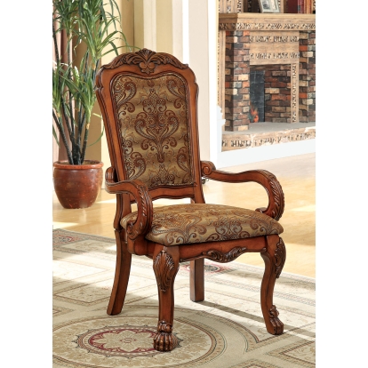 Medieve Traditional Antique Oak/Brown Arm Chair (Set of 2) Model CM3557AC-2PK by Furniture of America