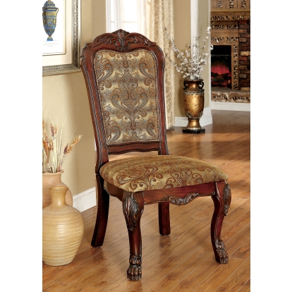 Medieve Traditional Brown/Cherry Side Chair Model CM3557CH-SC-2PK by Furniture of America