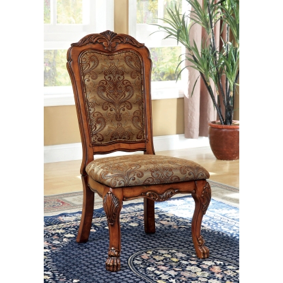 Medieve Traditional Antique Oak/Brown Side Chair (Set of 2) Model CM3557SC-2PK by Furniture of America