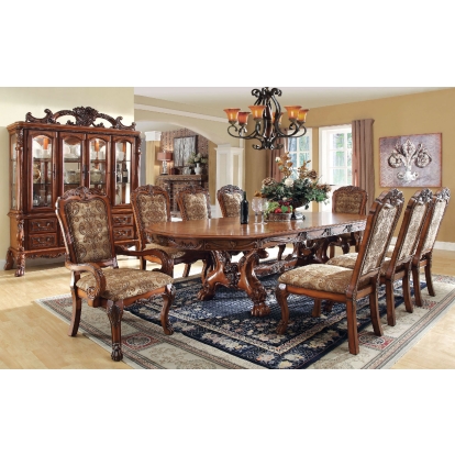 Medieve Traditional Antique Oak 7 Piece Dining Table Set (Includes 2 Arm Chairs & 4 Side Chairs) Model CM3557T-7PC by Furniture of America