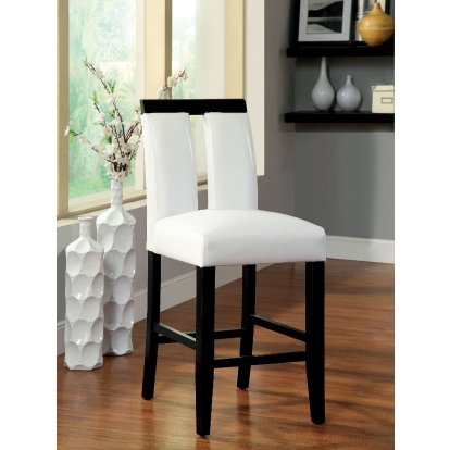 Luminar Contemporary Black/White Counter Height Chair (Set of 2) Model CM3559PC-2PK by Furniture of America
