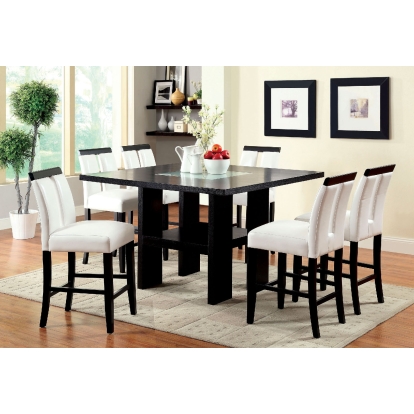 Luminar Contemporary Black/Beige 5 Pc.Counter Height Dining Table Set Model CM3559PT-5PC by Furniture of America