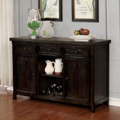 Furniture of America Patience Rustic Solid with Wood Veneer Dark Walnut Server Model CM3577WN-SV