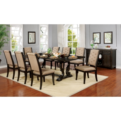 Patience Rustic Dark Walnut/Beige Dining Table Model CM3577WN-T-TABLE by Furniture of America
