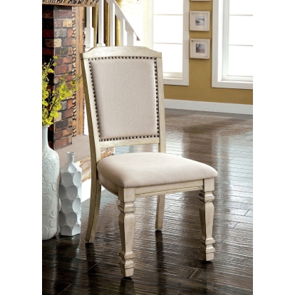 Holcroft Transitional Antique White/Ivory Side Chair (Set of 2) Model CM3600SC-2PK by Furniture of America
