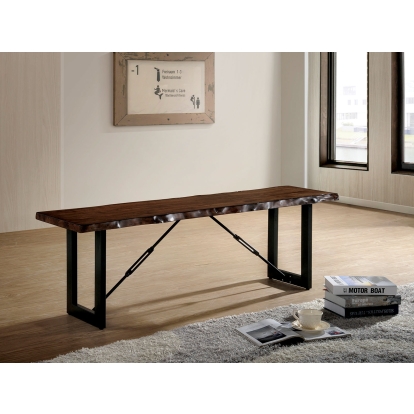 Dulce Industrial Walnut/Black Bench Model CM3604BN by Furniture of America