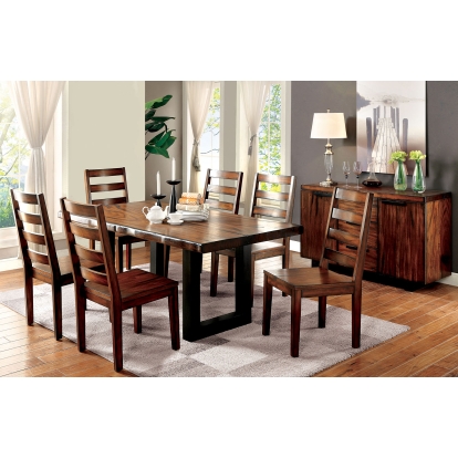 Maddison Industrial Tobacco Oak/Black Dining Table Model CM3606T by Furniture of America