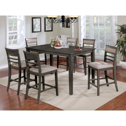 Fafnir Transitional Weathered Gray/Beige 7 Piece Counter Height Table Set Model CM3607PT-7PK by Furniture of America