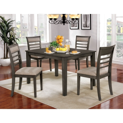 Fafnir Transitional Weathered Gray/Beige 5 Piece Dining Table Set Model CM3607T-5PK by Furniture of America