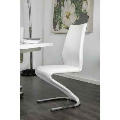Midvale Contemporary White/Chrome Side Chair (Set of 2) Model CM3650SC-2PK by Furniture of America