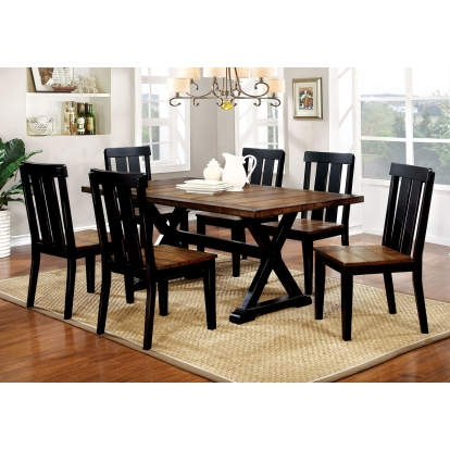 Alana Transitional Antique Oak/Black Dining Table Model CM3668T by Furniture of America