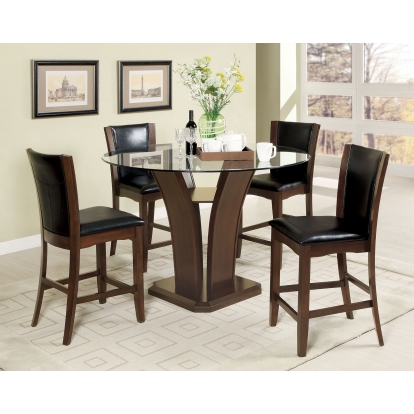 Manhattan Contemporary Brown Cherry Round Counter Height Table Model CM3710PT-TABLE by Furniture of America