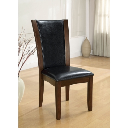 Manhattan Contemporary Dark Cherry/Brown Side Chair Model CM3710SC-2PK by Furniture of America