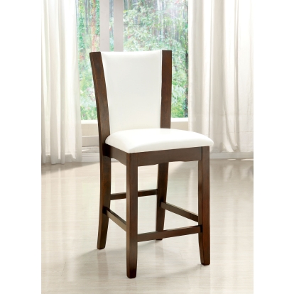 Manhattan Contemporary Dark Cherry/White Counter Height Chair Model CM3710WH-PC-2PK by Furniture of America