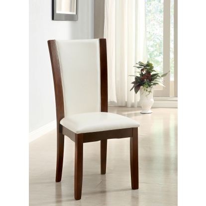 Manhattan Contemporary Dark Cherry/White Side Chair Model CM3710WH-SC-2PK by Furniture of America