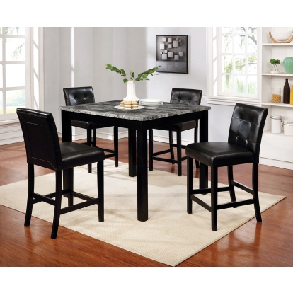 Wildrose Transitional Gray/Black 5 Piece Counter Height Table Set Model CM3712PT-5PK by Furniture of America