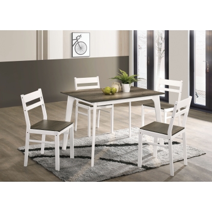 Debbie Transitional Gray/White 5 Piece Dining Table Set Model CM3714GY-T-5PK by Furniture of America