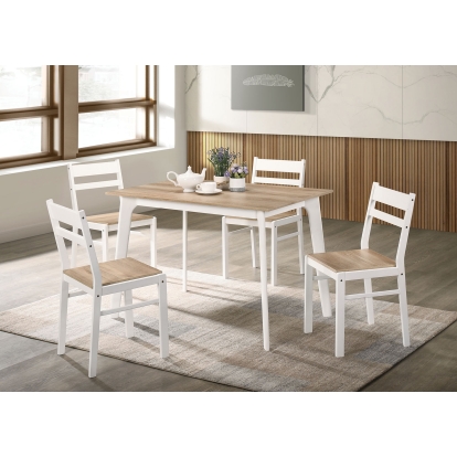 Debbie Transitional Natural/White 5 Piece Dining Table Set Model CM3714NT-T-5PK by Furniture of America