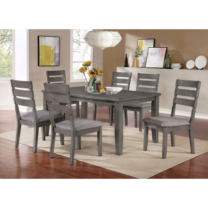 Viana Transitional Gray/Light Gray 7 Piece Dining Table Set Model CM3716T-64-7PC by Furniture of America