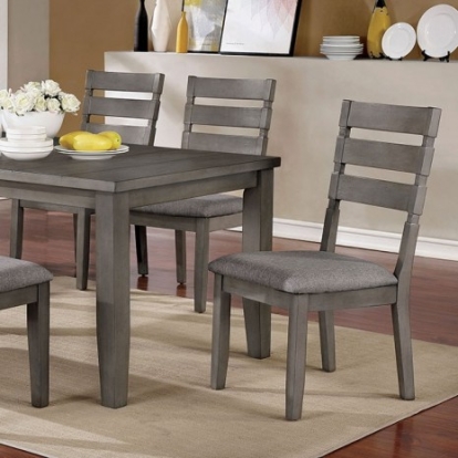 Furniture of America Viana Transitional Linen-Like Solid with Wood Veneer Gray-Light Gray Dining Table Model CM3716T-Dining Table