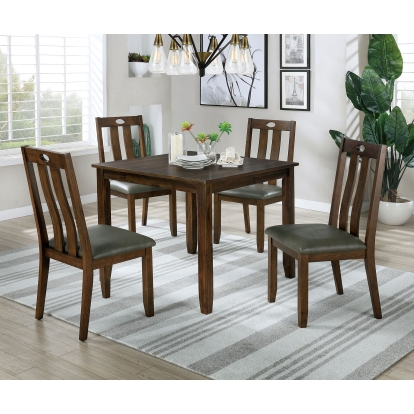 Brinley Transitional Walnut/Gray 5 Piece Dining Table Set Model CM3717T-5PK by Furniture of America
