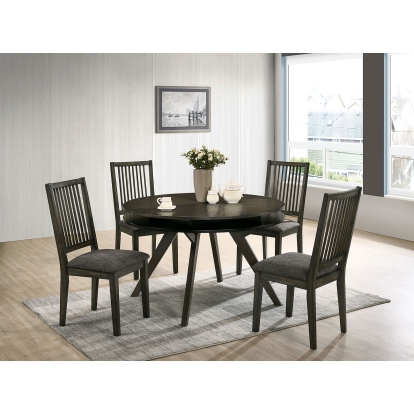 Cherie Transitional Gray 5 Piece Round Dining Table Set Model CM3724RT-5PC by Furniture of America