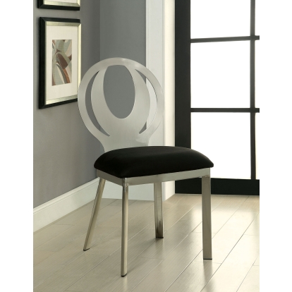 Orla Contemporary Silver/Black Side Chair (Set of 2) Model CM3726SC-2PK by Furniture of America