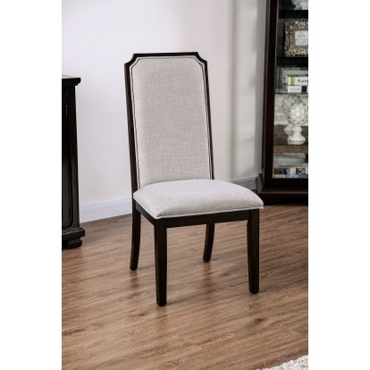 Gillam Transitional Espresso/Gray Side Chair (Set of 2) Model CM3734SC-2PK by Furniture of America
