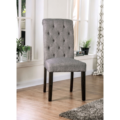 Alfred Rustic Antique Black/Light Gray Side Chair (Set of 2) Model CM3735LG-SC-2PK by Furniture of America