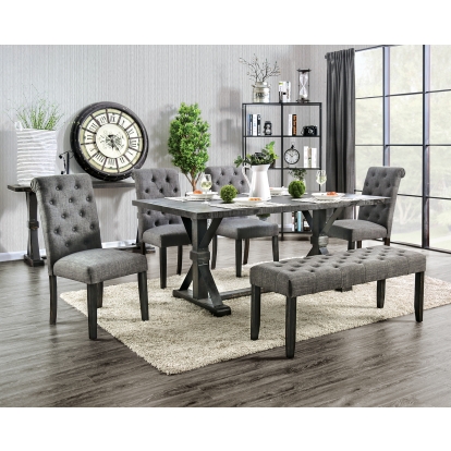 Alfred Rustic Antique Black Dining Table Model CM3735T by Furniture of America