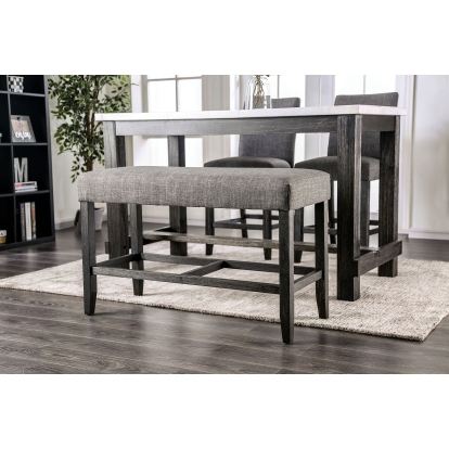 Brule Transitional Gray Counter Height Bench Model CM3736GY-PBN by Furniture of America