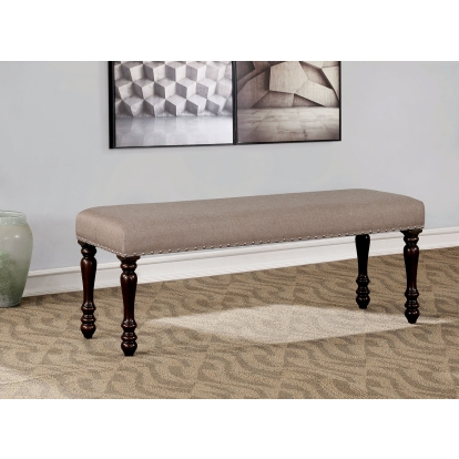 Hilma Transitional Beige/Espresso Bench Model CM3738BN by Furniture of America