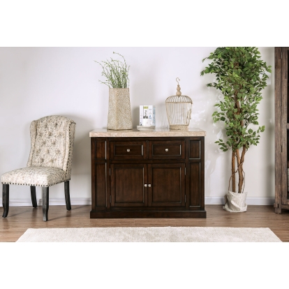 Faven Transitional White/Dark Walnut Server Model CM3741SV by Furniture of America