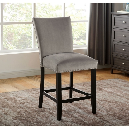Kian Contemporary Black/Light Gray Counter Height Chair (Set of 2) Model CM3744GY-PC-2PK by Furniture of America