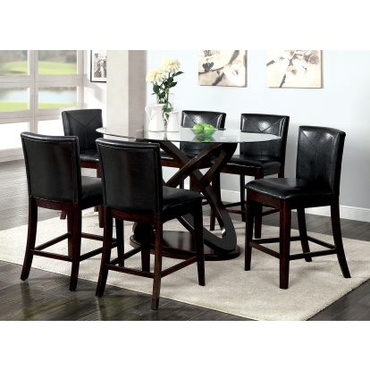 Atenna Contemporary Dark Walnut Oval Counter Height Table Model CM3774PT-TABLE by Furniture of America