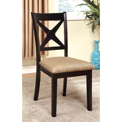 Liberta Transitional Black/Beige Side Chair (Set of 2) Model CM3776SC-2PK by Furniture of America