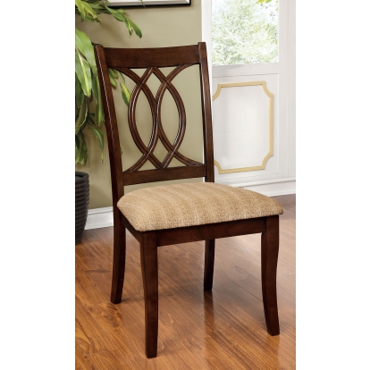 Carlisle Transitional Brown Cherry Side Chair (Set of 2) Model CM3778SC-2PK by Furniture of America